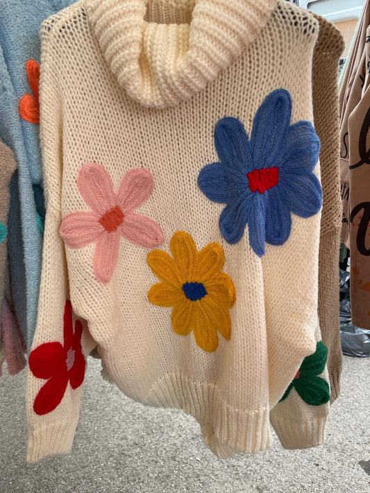 Daisy Knitted Jumper - Cream