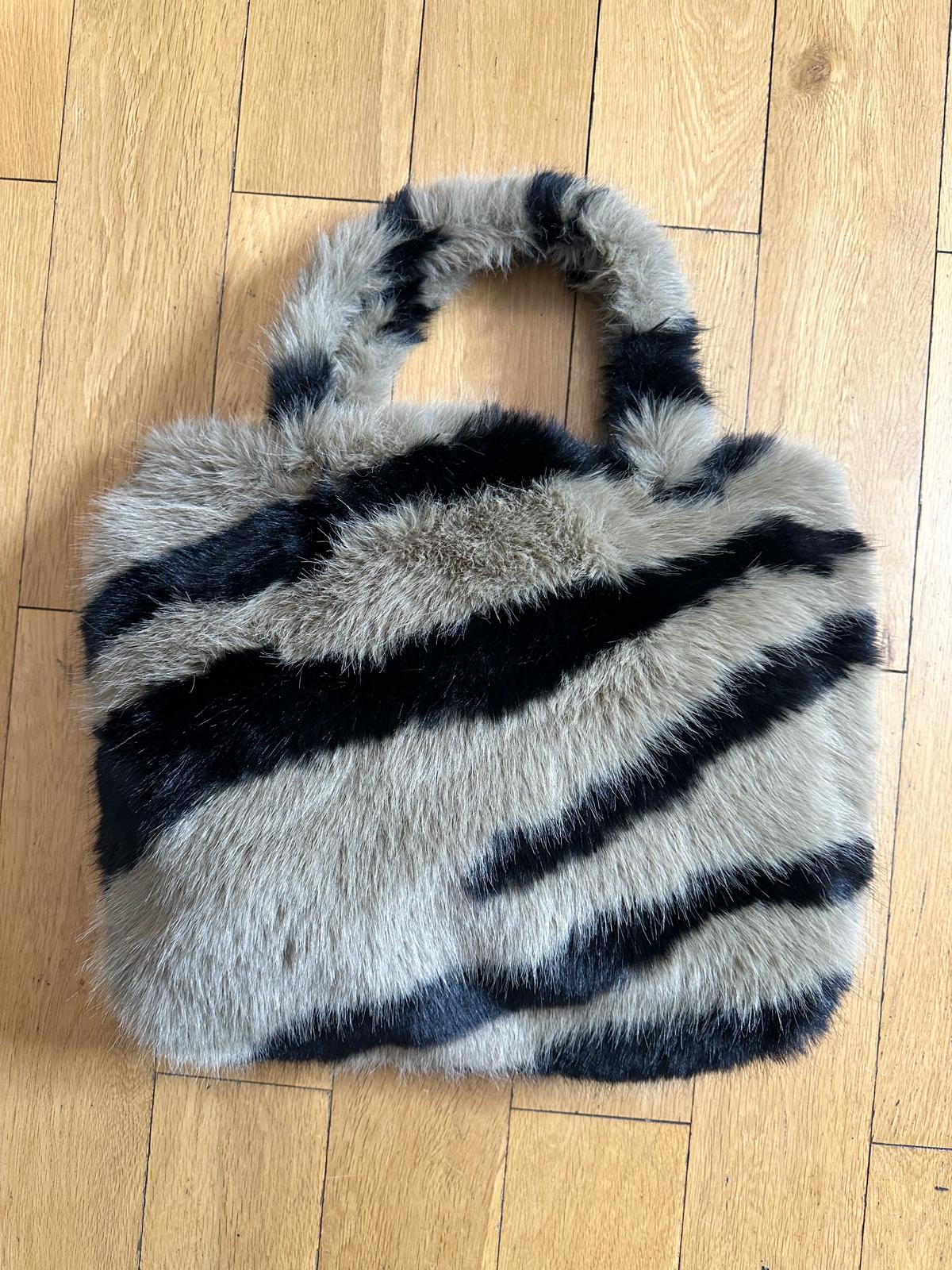 Zebra Print Bag - Taupe