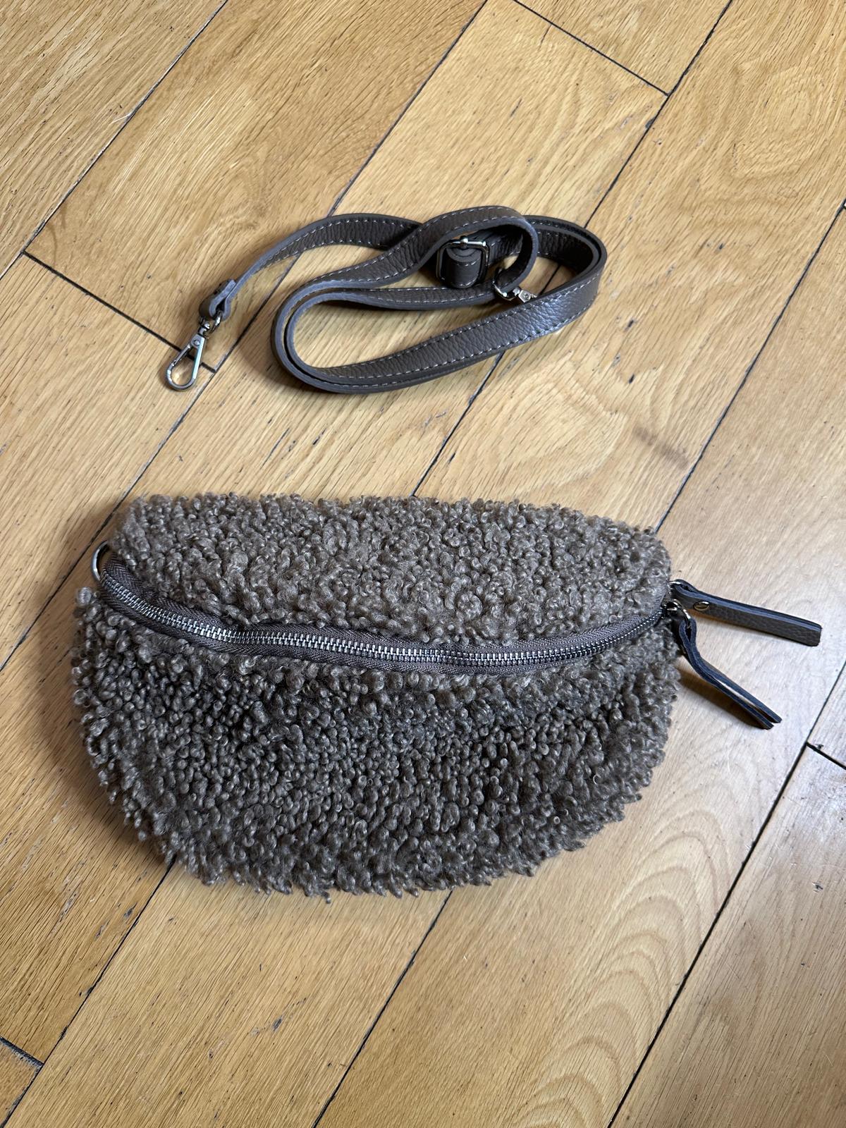 Faux Fur Bum Bag - Mushroom