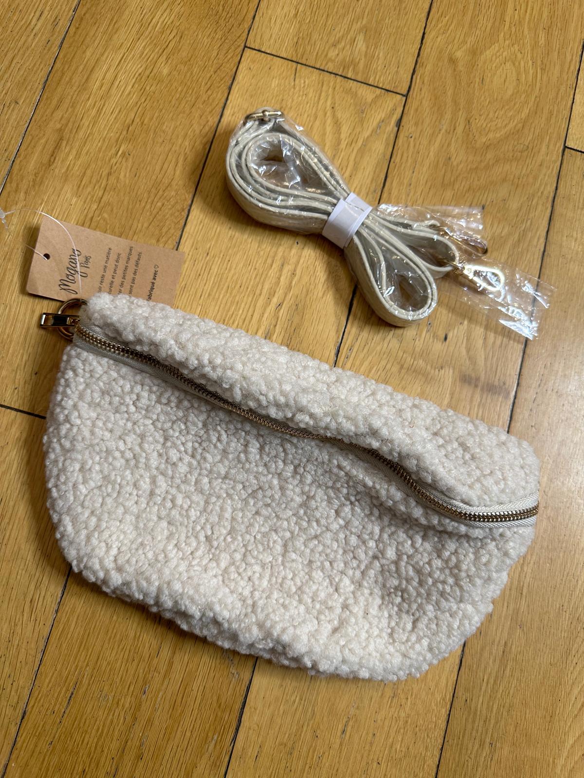 Faux Fur Bum Bag - Cream