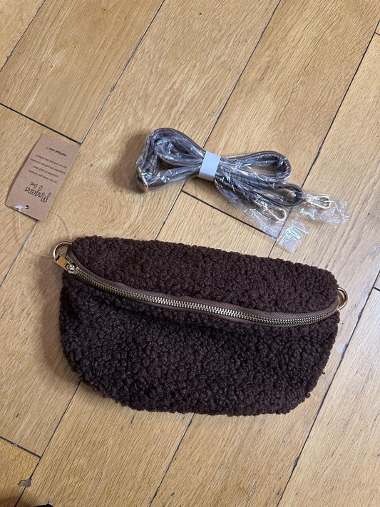 Faux Fur Bum Bag - Brown