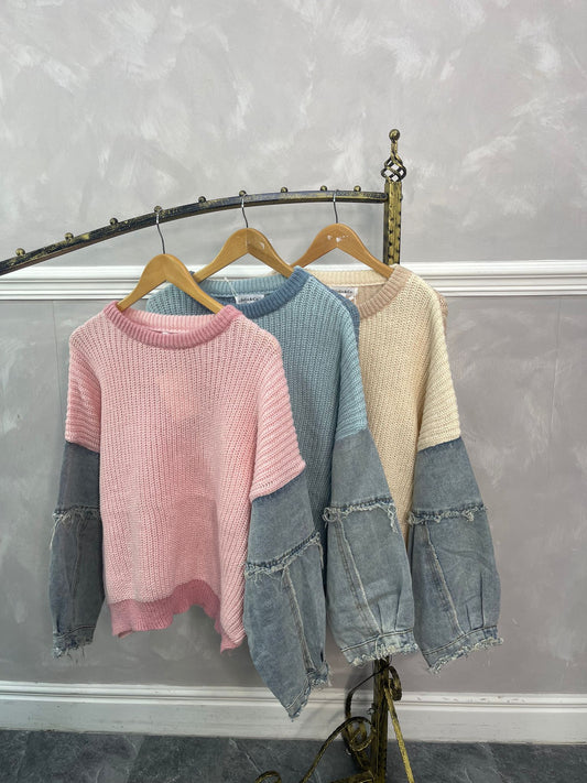 Denim Knitted Jumper